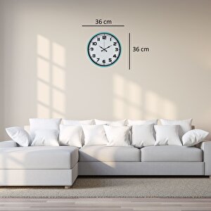 Elegance Turkuaz 36 Cm Duvar Saati