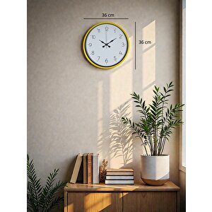 36 Cm Standart Sarı Duvar Saati