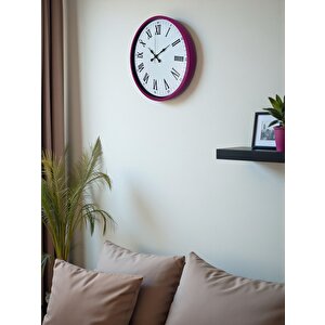 36 Cm Pembe Roma Rakamlı Duvar Saati