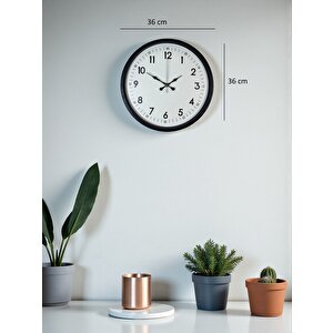 36 Cm Siyah Dekoratif Duvar Saati