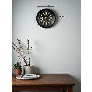 36 Cm Siyah Modern Duvar Saati