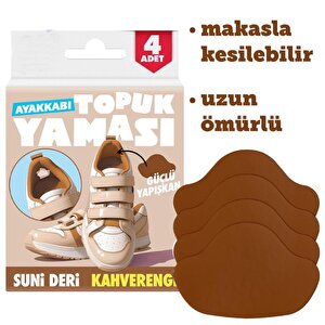 Ayakkabı Topuk Yaması Ayakkabı Tamir Yaması Sunni Deri Kendinden Yapışkanlı-kahverengi̇