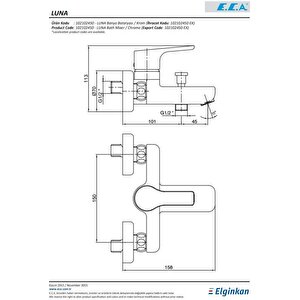 Eca Luna Altın Görünümlü Kireç Kırıcı 102102450a1 Banyo Bataryası