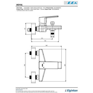 Eca Royal Krom Renk Kireç Kırıcılı Gizli Perlatör Banyo Bataryası