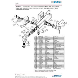 Eca Life Mat Antrasit 102102777c5 Ürün Kodlu Banyo Bataryası