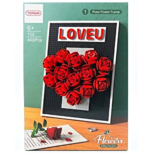 Toysan Flowers Loveu Gül Çiçekli Çerçeve Yapı Blok Seti 848 Parça 1051