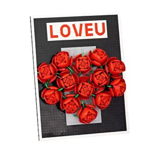 Toysan Flowers Loveu Gül Çiçekli Çerçeve Yapı Blok Seti 848 Parça 1051