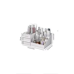 Petite 2 Çekmeceli Çok Amaçlı Organizer Kozmetik Parfüm Mini Elegance Ruj Serum Takı Düzenleyici
