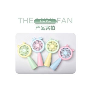 Işıklı Şarjlı El Vantilatörü 2 Kademeli Boynuzlu Masaüstü Taşınabilir Mini Fan Pembe