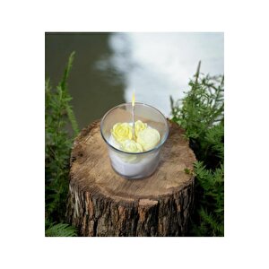 Sarı Gül Rüyası Doğal Mum Temalı El Yapımı %100 Doğal Soya Wax Kokulu Dekoratif Mum