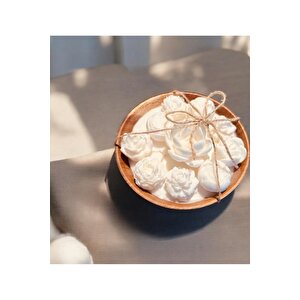 Beyaz Bahar Doğal Mum Temalı El Yapımı %100 Doğal Soya Wax Kokulu Dekoratif Mum