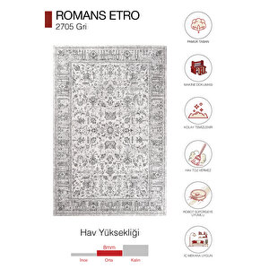 Enti Etro 2705 Vintage Makine Halısı - Robot Süpürge Uyumlu Dikdörtgen Halı 200x290 cm