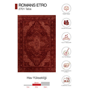 Enti Etro 2701 Vintage Makine Halısı - Robot Süpürge Uyumlu Dikdörtgen Halı 80x150 cm