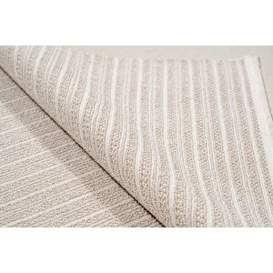 Konfor Bukle 9001 Bej-krem - İskandinav Temalı Makine Halısı 80x450 cm