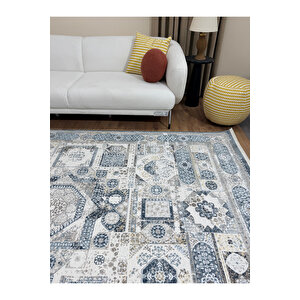 Antik 7 Dokuma Tabanlı Antialerjik Dikdörtgen Halı - Orta Havlı Düz Saçaklı Çok Renkli Salon Halısı 160x230 cm