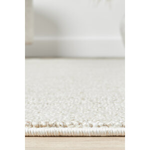 Seyran Petra 1081 Krem Düz Halı – 5 Mm Polyester Jüt Taban Dokuma Halı | 2200 Gr/m² Krem