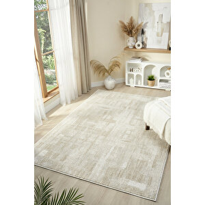 Seyran Petra 1085 Krem - Krem Düz Halı – 5 Mm Polyester Jüt Taban Dokuma Halı | 2200 Gr/m² Krem Krem
