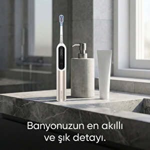 Şarjlı Sonik Diş Fırçası, Dijital Ekranlı Şarjlı Diş Fırçası (gold)