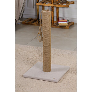 Ahşap Kedi Tırmalama Ağacı 90 Cm 0501 Mat Beyaz