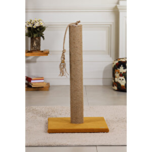 Ahşap Kedi Tırmalama Tahtası 60 Cm Hardal