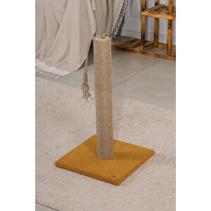 Ahşap Kedi Tırmalama Tahtası 60 Cm Hardal