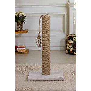 Ahşap Kedi Tırmalama Tahtası 60 Cm Beyaz