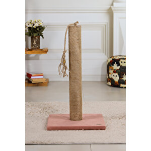 Ahşap Kedi Tırmalama Tahtası 60 Cm Pudra