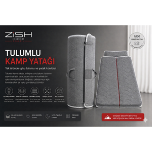 Gri Taşınabilir Kendinden Fermuarlı Tulumlu Katlanır Kamp Yatağı Anne Yanı Yer Yatağı 5 Cm 140x200