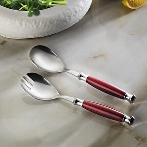 Ravello Salata Servis Seti Burgundy 2 Parça