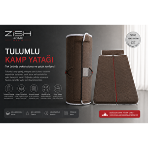 Kahverengi Taşınabilir Kendinden Fermuarlı Tulumlu Katlanır Kamp Yatağı Anne Yanı Yer Yatağı 5 Cm 80x180 cm