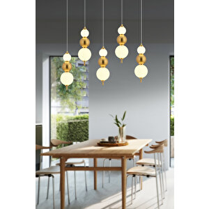 Blessa 5'li Sıralı Siyah Eskitme 3 Renkli Led Avize