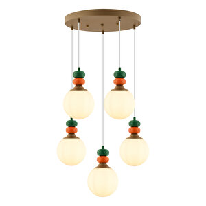Selliu 5'li Yuvarlak Renkli Modern Salon Avize