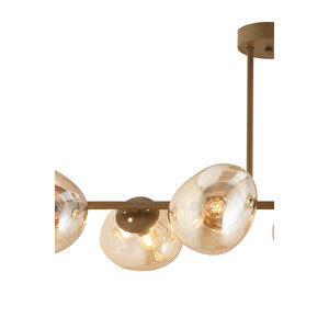 *bal Camli*tristan 6'lı Sıralı Eskitme Modern Yemek Masası Üstü, Salon Avize