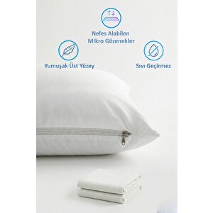 Sıvı Geçirmez Yastık Alezi 50x70 Cm – Su Geçirmez Yastık Koruyucu 2 Paket (4 Adet) 50x70 cm