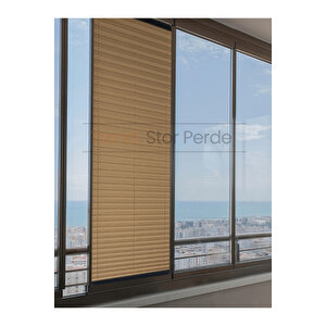 Bronz Plise Katlanır Cam Balkon Perdesi - Ofis Perdesi - Salon Perdesi - 016 40x100 cm