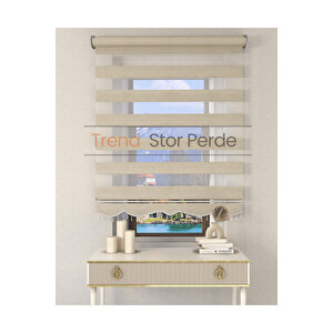 Sütlü Kahve Boncuklu Zebra Stor Güneşlik Perde 220x200 cm