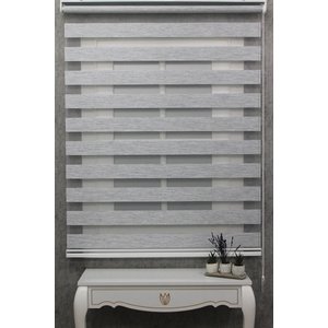 Kidmex Ithal Bambu Açık Gri Bambu Stor Zebra Perde Etek Dilimsiz. 70x130 cm