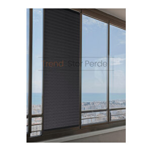 Antrasit Plise Katlanır Cam Balkon Perdesi - Ofis Perdesi - Salon Perdesi - 010 100x250 cm