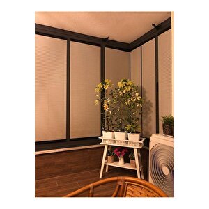 Plise Black Out Katlanır Cam Balkon Perdesi 4 Renk - Ofis Perdesi - Mutfak Perdesi - Salon Perdesi 20 cm