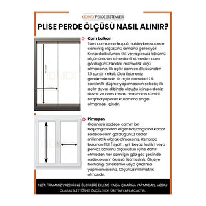 Plise Tül Perde Katlanır Cam Balkon Perdesi - Ofis Perdesi - Mutfak Perdesi - Salon Perdesi 40x100 cm