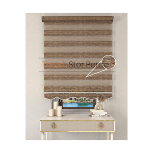 Kahve Boncuklu Zebra Stor Güneşlik Perde 170x260 cm