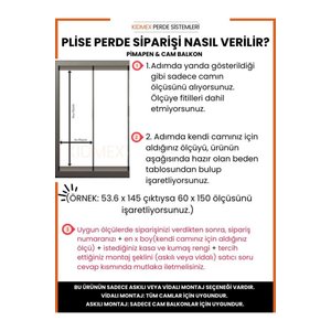 Antrasit Plise Katlanır Cam Balkon Perdesi - Ofis Perdesi - Mutfak Perdesi - Salon Perdesi -
