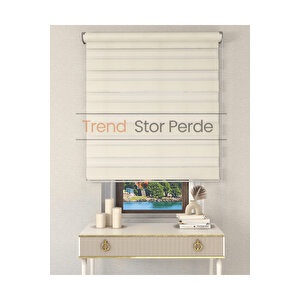 Krem Etek Dilimsiz Zebra Stor Güneşlik Perde 90x260 cm