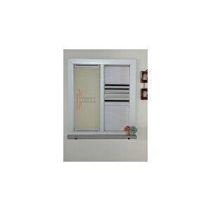 Krem Plise Katlanır Cam Balkon Perdesi - Ofis Perdesi - Ev Perdesi - Salon Perdesi - Plise Perde 100x250 cm
