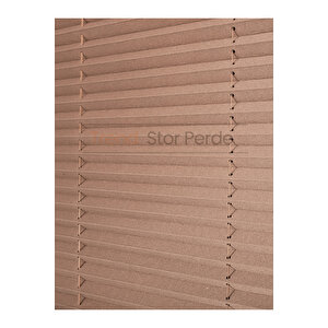 Kahve Blackout Plise %100 Işık Karatma Katlanır Cam Balkon Perdesi - Salon Perdesi-004 60x250 cm
