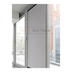 Koyu Gri Plise Katlanır Cam Balkon Perdesi - Ofis Perdesi - Salon Perdesi - 002 80x150 cm