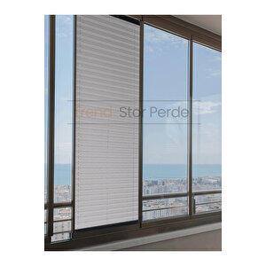 Koyu Gri Plise Katlanır Cam Balkon Perdesi - Ofis Perdesi - Salon Perdesi - 002 120x150 cm