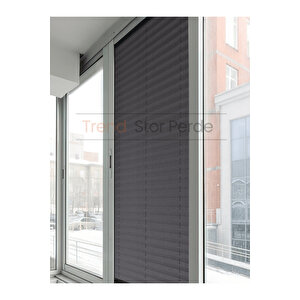 Antrasit Blackout Plise %100 Işık Karatma Katlanır Cam Balkon Perdesi - Salon Perdesi-003 50x250 cm
