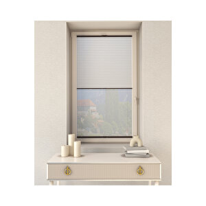 Beyaz Gece-gündüz Plise Çiftli Sistem Pvc - Cam Balkon Perdesi - Ofis Perdesi - Salon Perdesi 90x200 cm