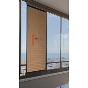 Dimout Yarı Blackout Kahverengi  - Ofis Perdesi - Ev Perdesi - Salon Perdesi - Plise Perde 70x150 cm